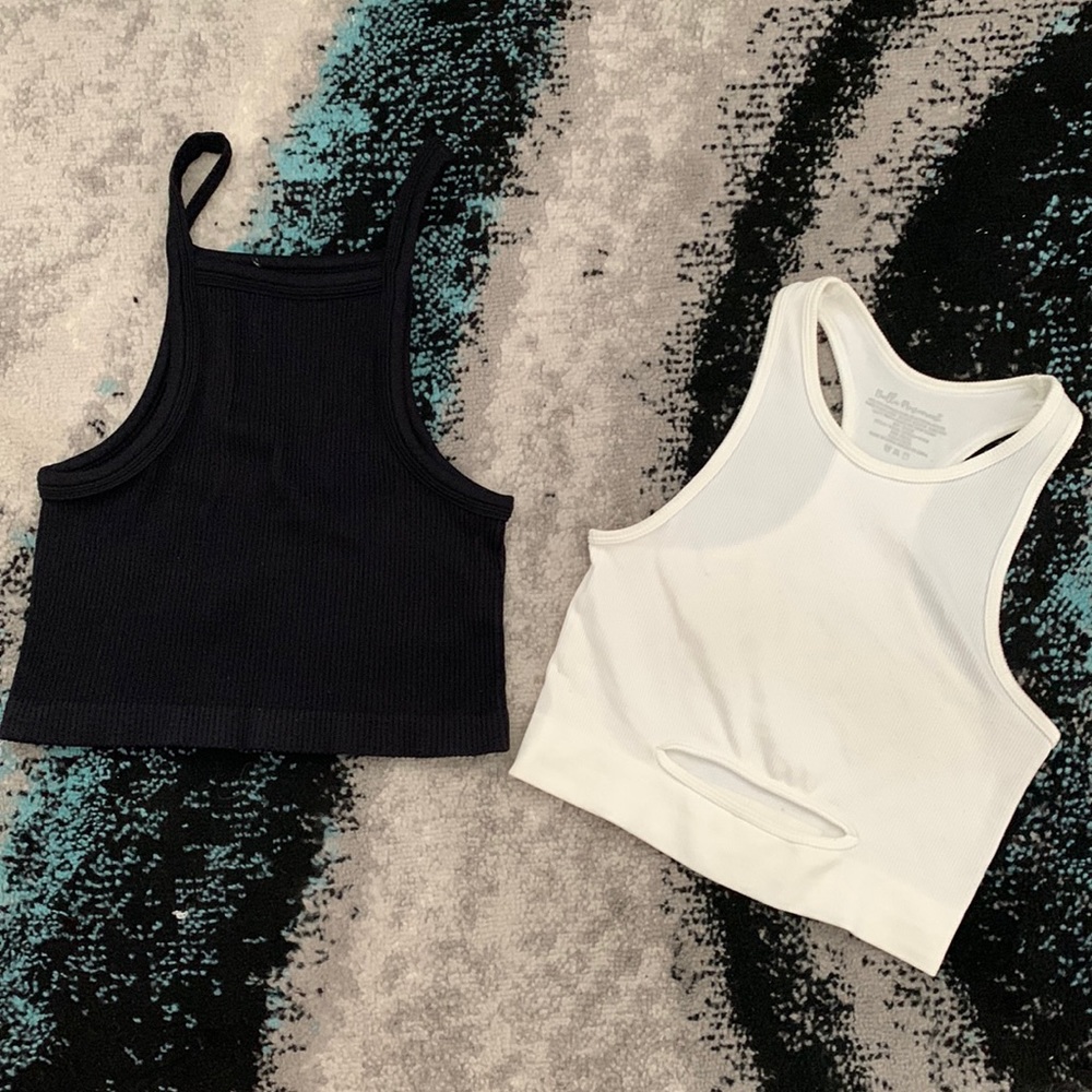 High Neck Ripped Crop Tank Top